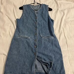 Faded Glory Blue Sleeveless Denim Midi Dress